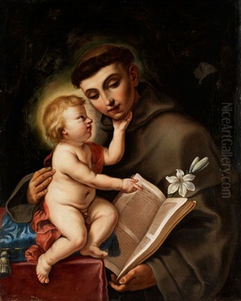 Der Heilige Antonius Mit Dem Jesuskind Oil Painting by Elisabetta Sirani