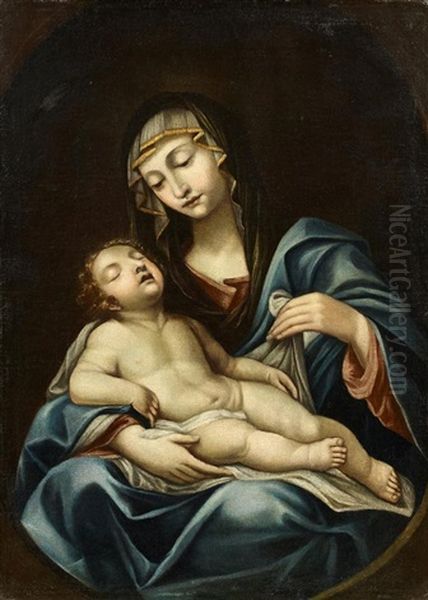 Madonna Mit Schlafendem Kind Oil Painting by Elisabetta Sirani