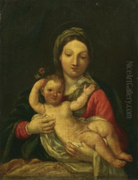 Die Muttergottes Mit Dem Christuskind Oil Painting by Elisabetta Sirani