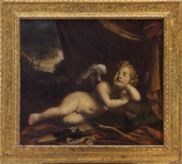 Amorino Dormiente Oil Painting by Elisabetta Sirani