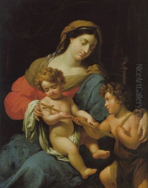 Madonna Con Bambino E San Giovanni Oil Painting by Elisabetta Sirani