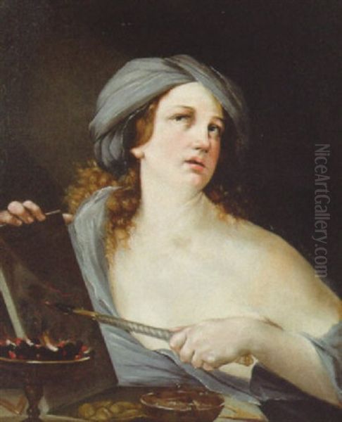 A Sibyl Oil Painting by Elisabetta Sirani