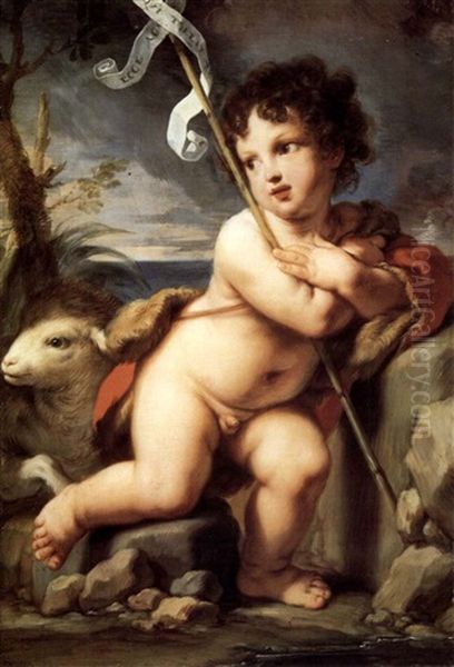 Young Saint John The Baptist Oil Painting by Elisabetta Sirani