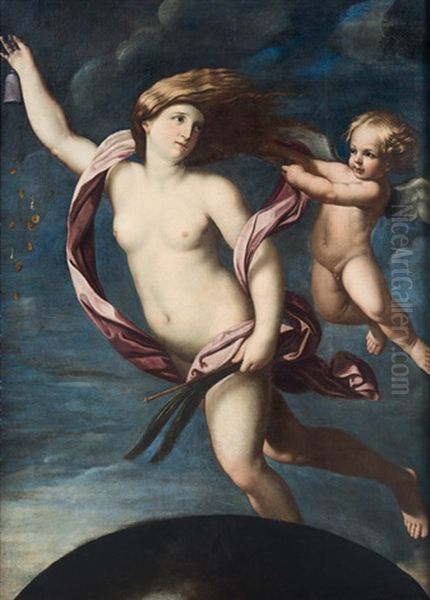 Fortuna Mit Einem Geldbeutel Oil Painting by Giovanni Andrea Sirani