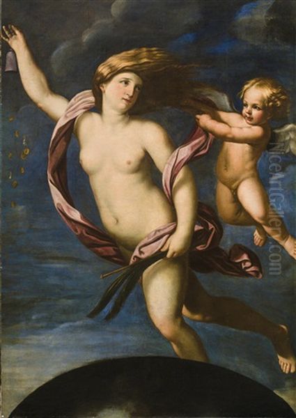 Fortuna With A Purse Oil Painting by Giovanni Andrea Sirani