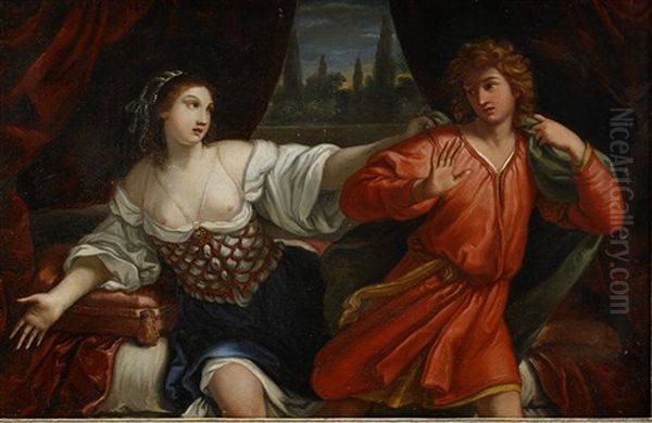 Josef Och Potifars Hustru Oil Painting by Giovanni Andrea Sirani