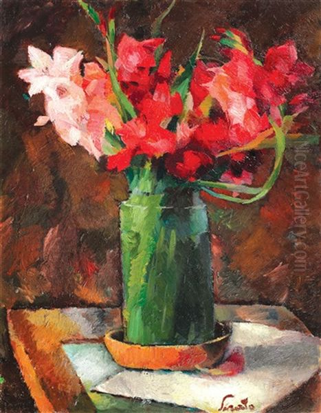 Gladiole Oil Painting by Francisc Sirato