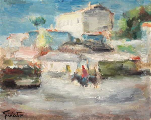 Balchik Oil Painting by Francisc Sirato