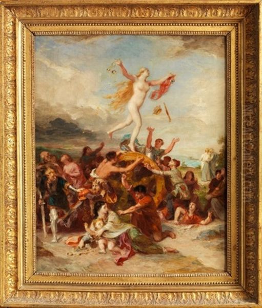 Allegorie De La Fortune (esquisse) Oil Painting by Achille Louis Joseph Sirouy