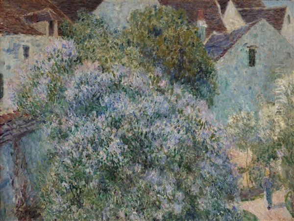 Les Lilas Dans Mon Jardin Oil Painting by Alfred Sisley