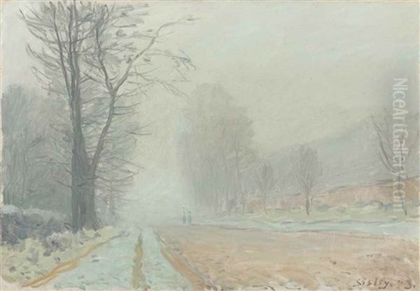 Route A Louveciennes - Le Matin Oil Painting by Alfred Sisley