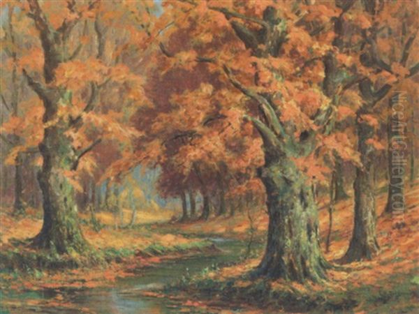 Autumn Landscape Oil Painting by Edward R. Sitzman