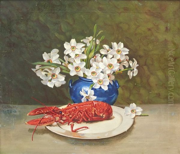 Still Life With Lobster Oil Painting by Clara Von Sivers