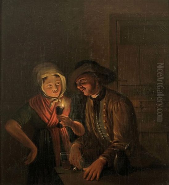 Genreszene Oil Painting by Pieter Geerard Sjamaar