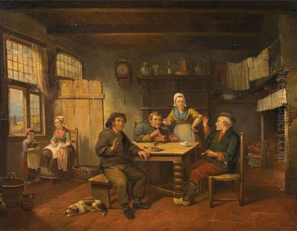 Bauernstube Oil Painting by Pieter Geerard Sjamaar