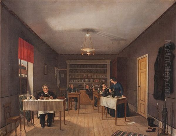 Interior Av En Kallare I Stockholm (interior From A Basement In Stockholm) Oil Painting by Melker Fredrik Sjoesten