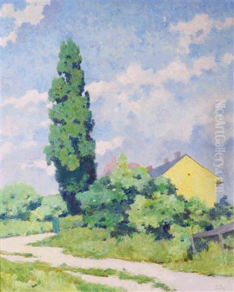 Yellow House In A Landscape by Robert Skala