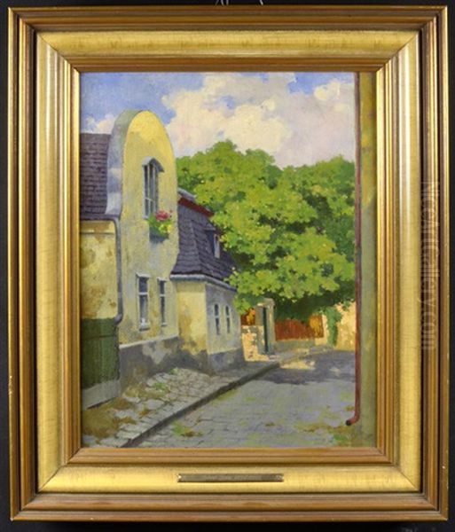 House Of Therese Krones In Vienna-dobling Oil Painting by Robert Skala