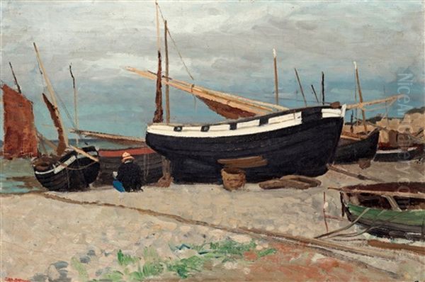 Batar Pa Stranden, Nordfrankrike Oil Painting by Carl Skanberg