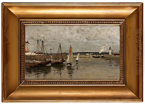 Batar I Hamn Oil Painting by Carl Skanberg