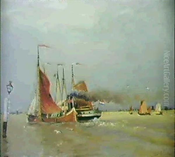 Motiv Fran Hollandska Kusten Oil Painting by Carl Skanberg