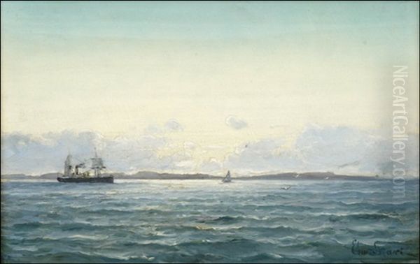 Paiva Merella (a Day At Sea) Oil Painting by Edvard Skari