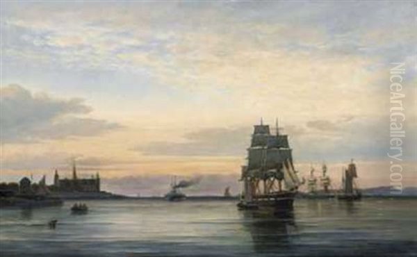 Ved Kronborg Slott Oil Painting by Edvard Skari