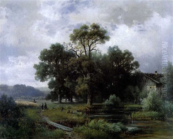 Partie Am Starnberger See Oil Painting by Ludwig Skell