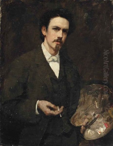 Portrait Of Sir James Jebusa Shannon (1862-1923) Oil Painting by Frank Markham Skipworth