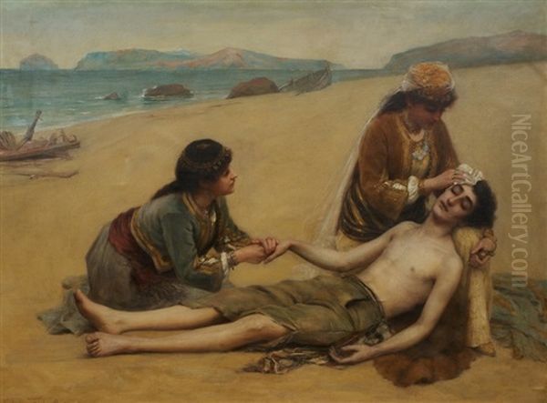 Gypsies Reviving A Drowned Youth by Frank Markham Skipworth