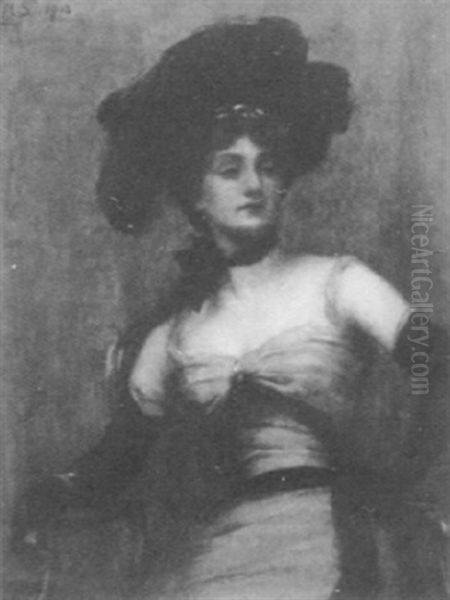 Elegant Lady Oil Painting by Frank Markham Skipworth