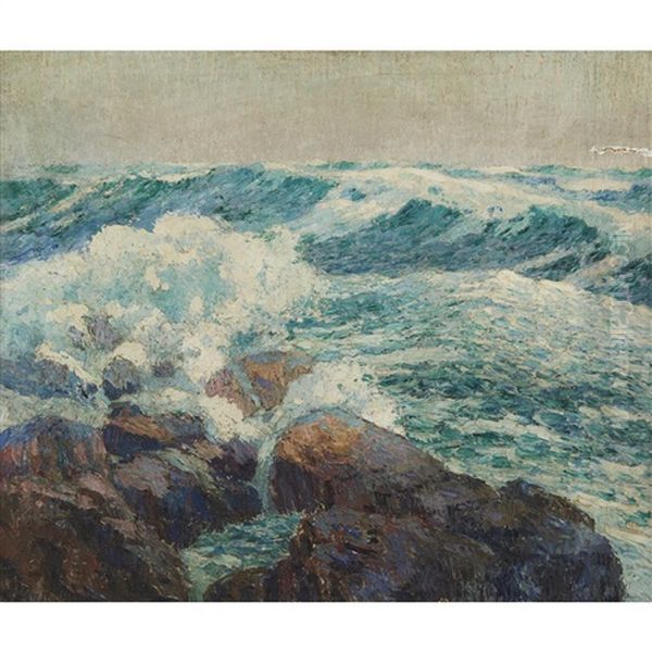 Rocky Shore Oil Painting by Sigurd Skou