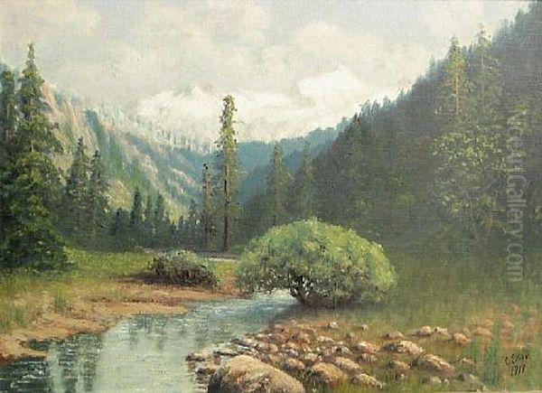 Headwaters Of Tuolumne River Oil Painting by Christian Peterson Skov