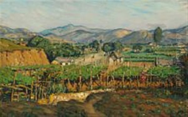 Vineyard At Java Oil Painting by Joakim Frederik Skovgaard