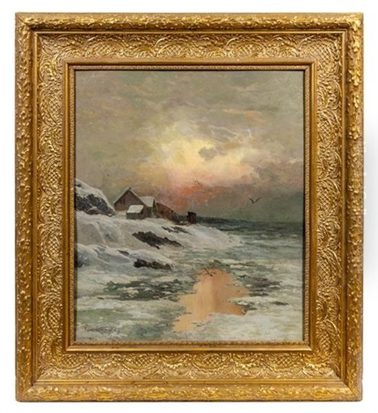 Winterscape Oil Painting by Ludvig Skramstad