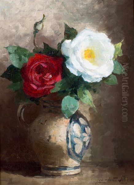 Rozen Oil Painting by Jeannette Slager