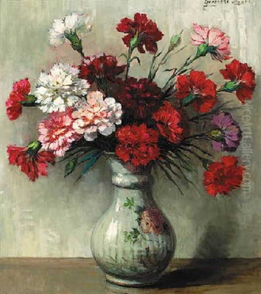 Carnations Oil Painting by Jeannette Slager