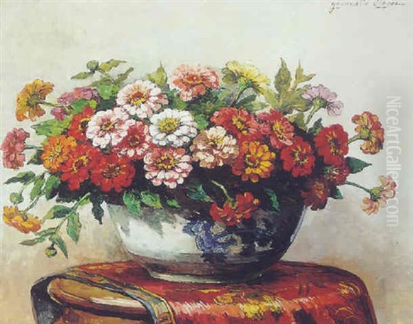 Flowers In A Bowl Oil Painting by Jeannette Slager