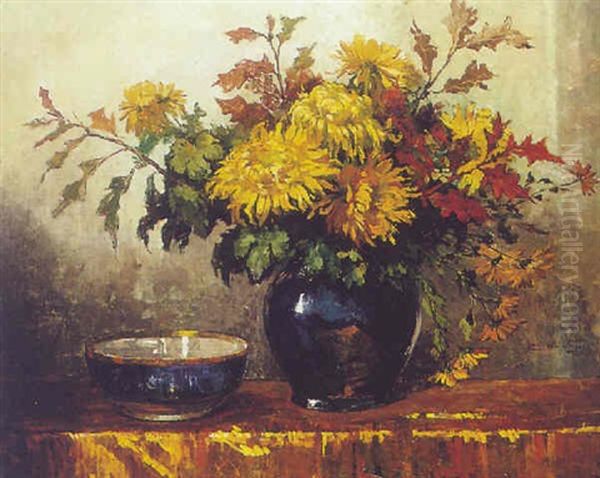 An Autumn Bouquet Oil Painting by Jeannette Slager