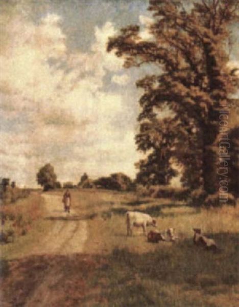 Near Arundel, Sussex Oil Painting by Walter James Slater