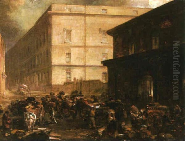 View Of Burlington Gate, London Oil Painting by Joseph Axe Sleap