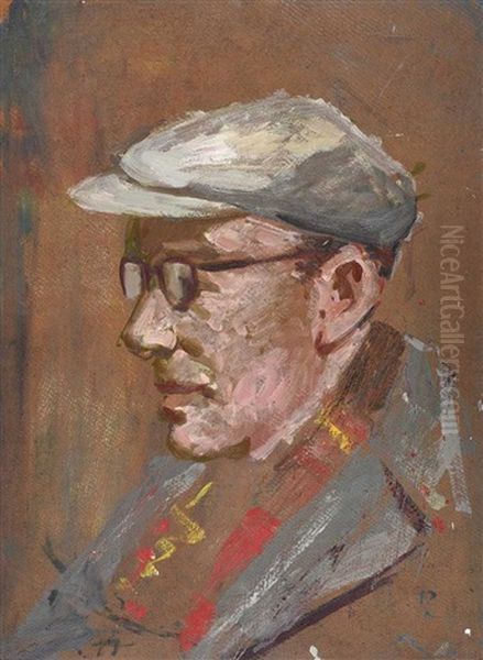 Self Portrait Oil Painting by James Sinton Sleator