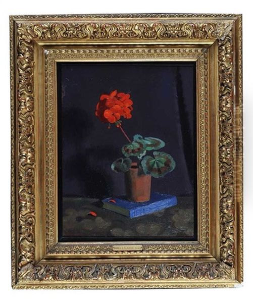 Potted Plant Oil Painting by James Sinton Sleator