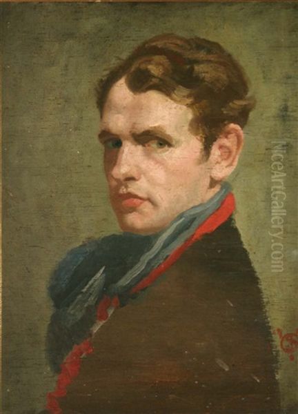 Self Portrait Oil Painting by James Sinton Sleator