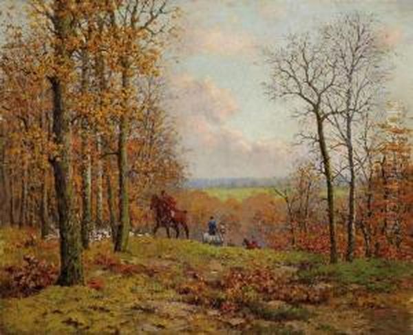 Scene De Venerie Oil Painting by Achille Jean Theodore Brail