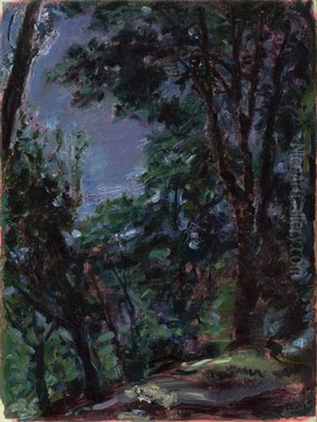 Nachtlicher Park (neukastel) Oil Painting by Max Slevogt