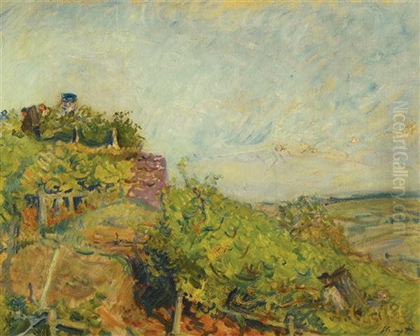 Pfalzische Weinernte (wine Harvest In The Palatinate) Oil Painting by Max Slevogt