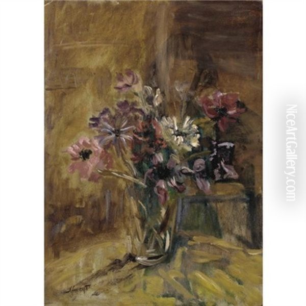 Still Life Of Flowers Oil Painting by Max Slevogt