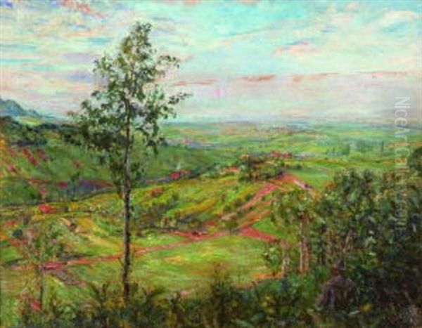 Pfalzer Landschaft (blick Von Neukastel Nach Nordosten) Oil Painting by Max Slevogt