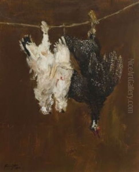 Schneehuhner Und Perlhuhn Oil Painting by Max Slevogt